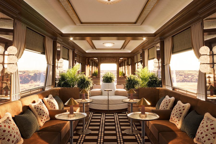 Britannic Explorer a Belmond Train UK luxury rail england wales interior car seating area