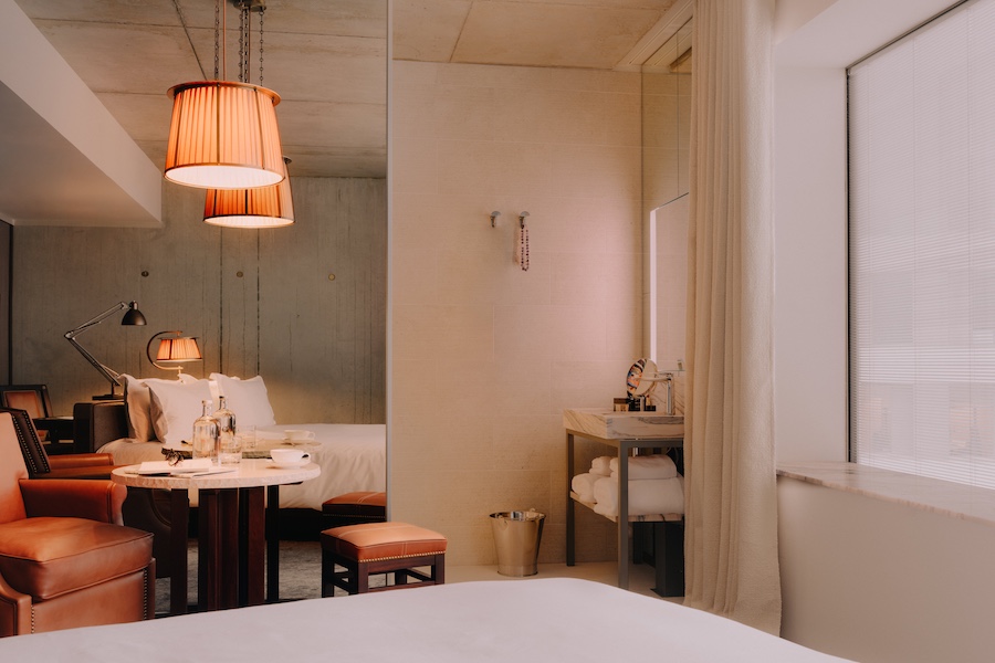 maison heler guestroom minimalist white walls bed 